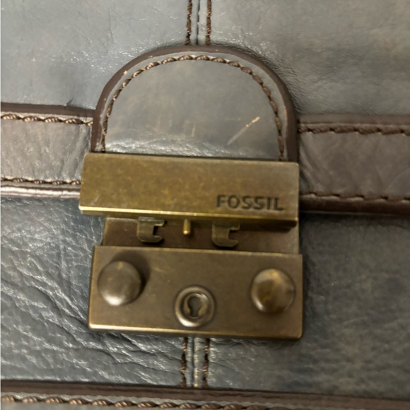 Vintage blue/grey FOSSIL leather bag - Picture 9 of 12
